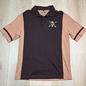 The Souled Store One Piece Netflix Polo Shirt Brown Tan Colorblock Mens Small